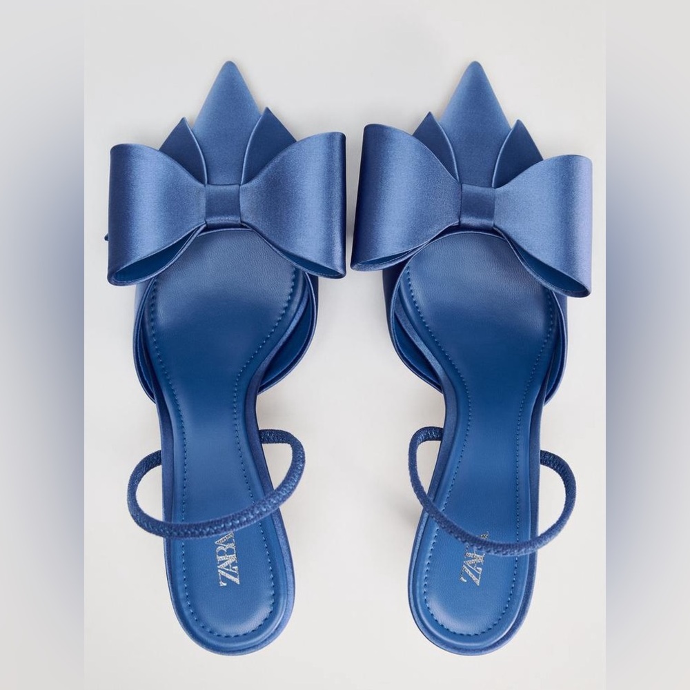 NWT Zara SATIN EFFECT HIGH HEEL SHOES